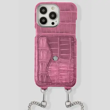 iPhone 15  Necklace Pocket Case in Alligator