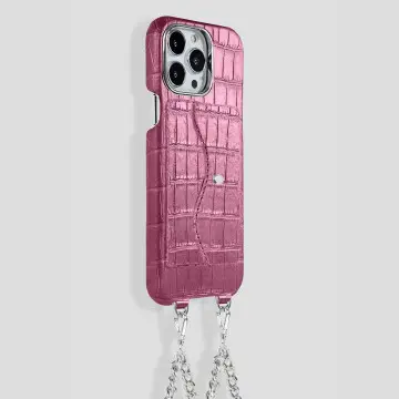iPhone 15  Necklace Pocket Case in Alligator 2