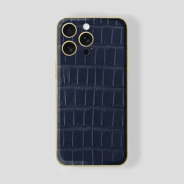 Custom iPhone Gold 24K | Blue Navy Alligator