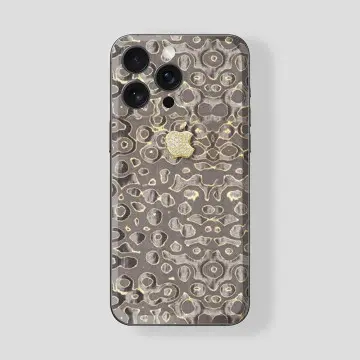 Custom iPhone 15 Pro | Pro Max Titan Black Caron Gold Fiber M- Gold Diamonds