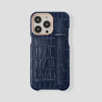 iPhone 15 Plus Cardholder Finger Strap Case Alligator