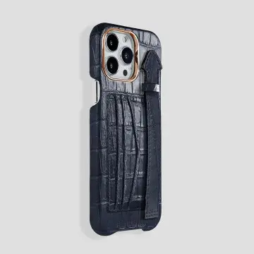 iPhone 15 Plus Cardholder Finger Strap Case Alligator 2