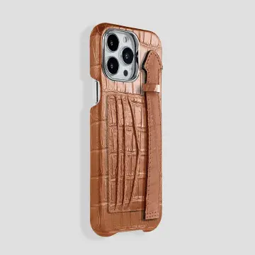 iPhone 15 Cardholder Finger Strap Case Alligator 2