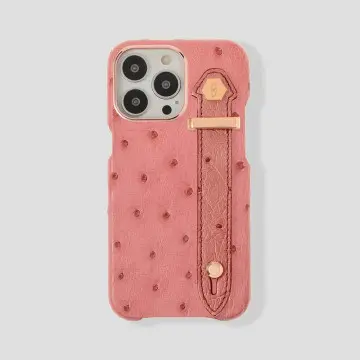 Loop Metal Strap Ostrich Case for iPhone 15 Pro Max