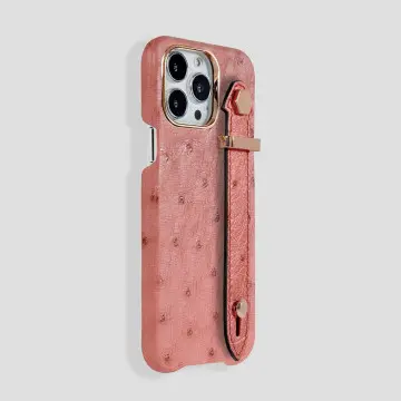 Loop Metal Strap Ostrich Case for iPhone 15 Pro Max 2