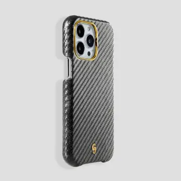 Classic Carbon Fiber Calfskin Case for iPhone 15 Plus 2
