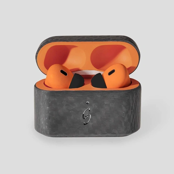 Custom Carbon Fiber AirPods Pro Orange|Custom AirPods|Gatti Luxury