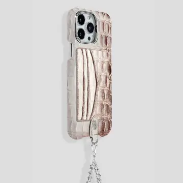 iPhone 16 Plus Crossbody Cardholder Case in Himalayan Crocodile 2