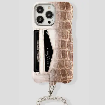 iPhone 16 Plus Crossbody Cardholder Case in Himalayan Crocodile