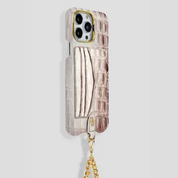 iPhone 15 Plus Crossbody Cardholder Case in Himalayan Crocodile 2