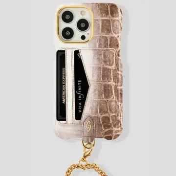 iPhone 15 Plus Crossbody Cardholder Case in Himalayan Crocodile