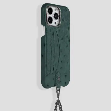 iPhone 15 Pro Crossbody Cardholder Case in Ostrich 2
