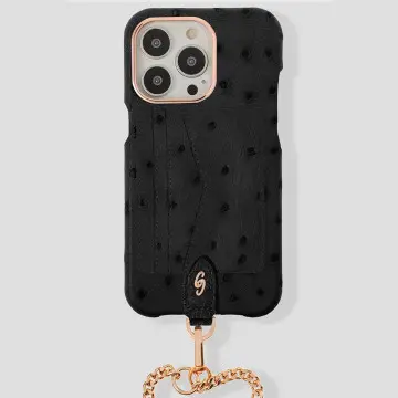 iPhone 15 Crossbody Cardholder Case in Ostrich