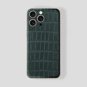 Custom iPhone 16 Rose Gold 24K | Green Emerald Alligator