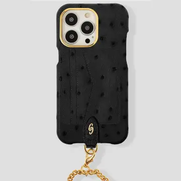 iPhone 16 Crossbody Cardholder Case in Ostrich