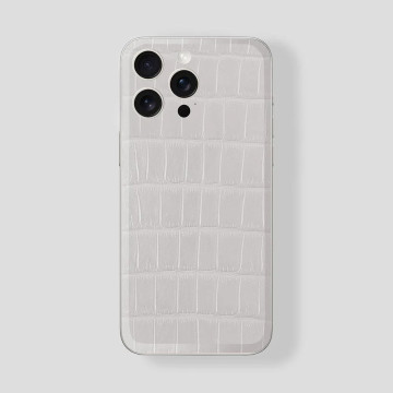 Custom iPhone 15 Pro | Pro Max in Titan White  Alligator White