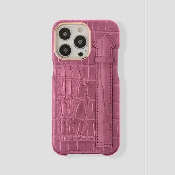 iPhone 16 Pro Max Cardholder Finger Strap Case Alligator
