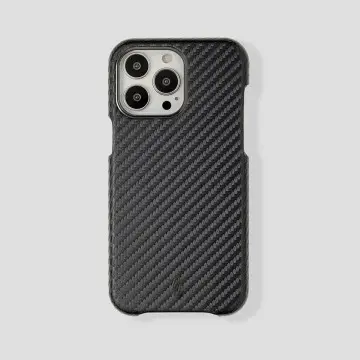 Classic Carbon Fiber Calfskin Case for iPhone 16 Pro Max